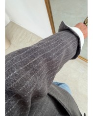 Blazer Oxford à rayure gris