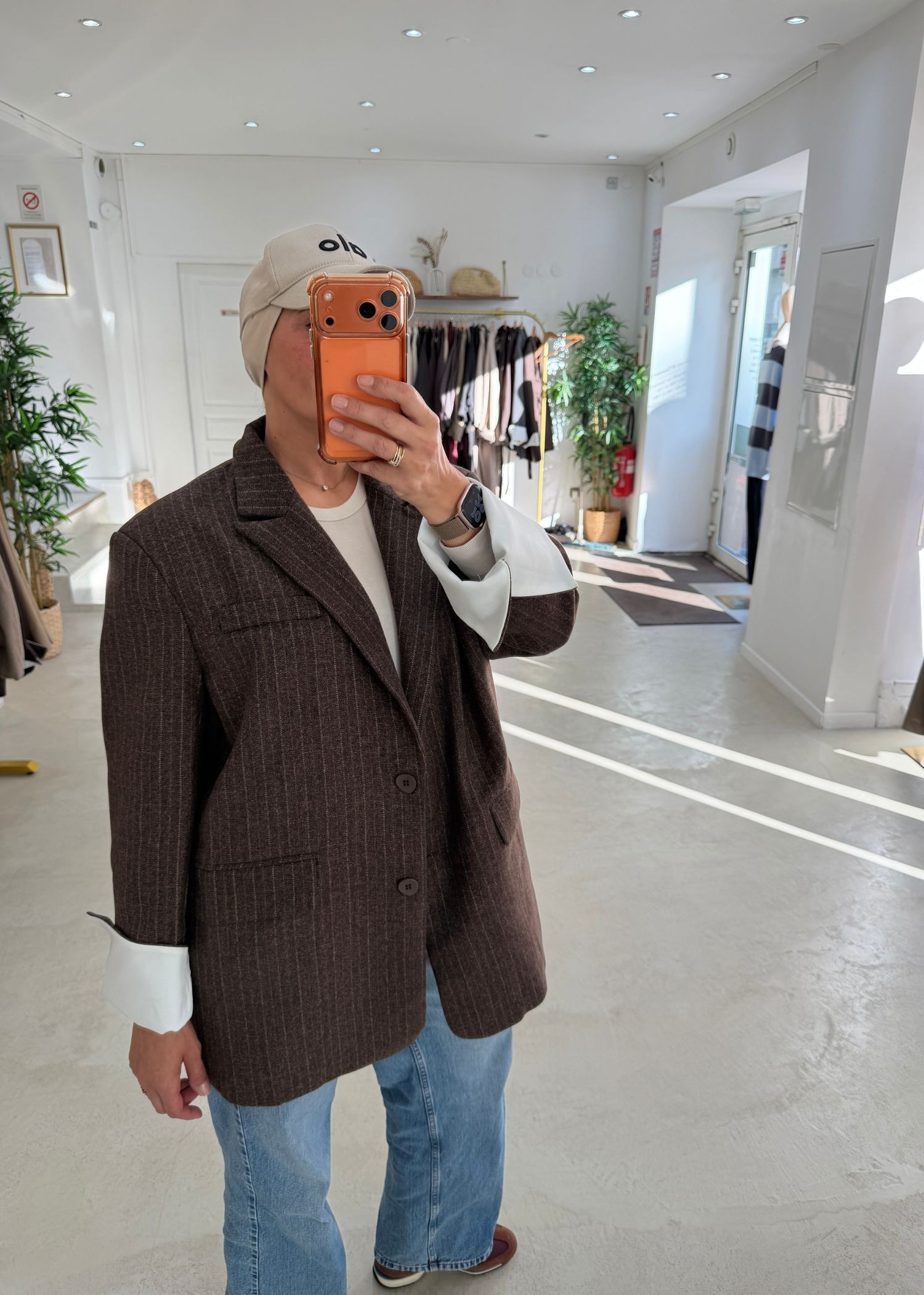 Blazer Oxford à rayure choco