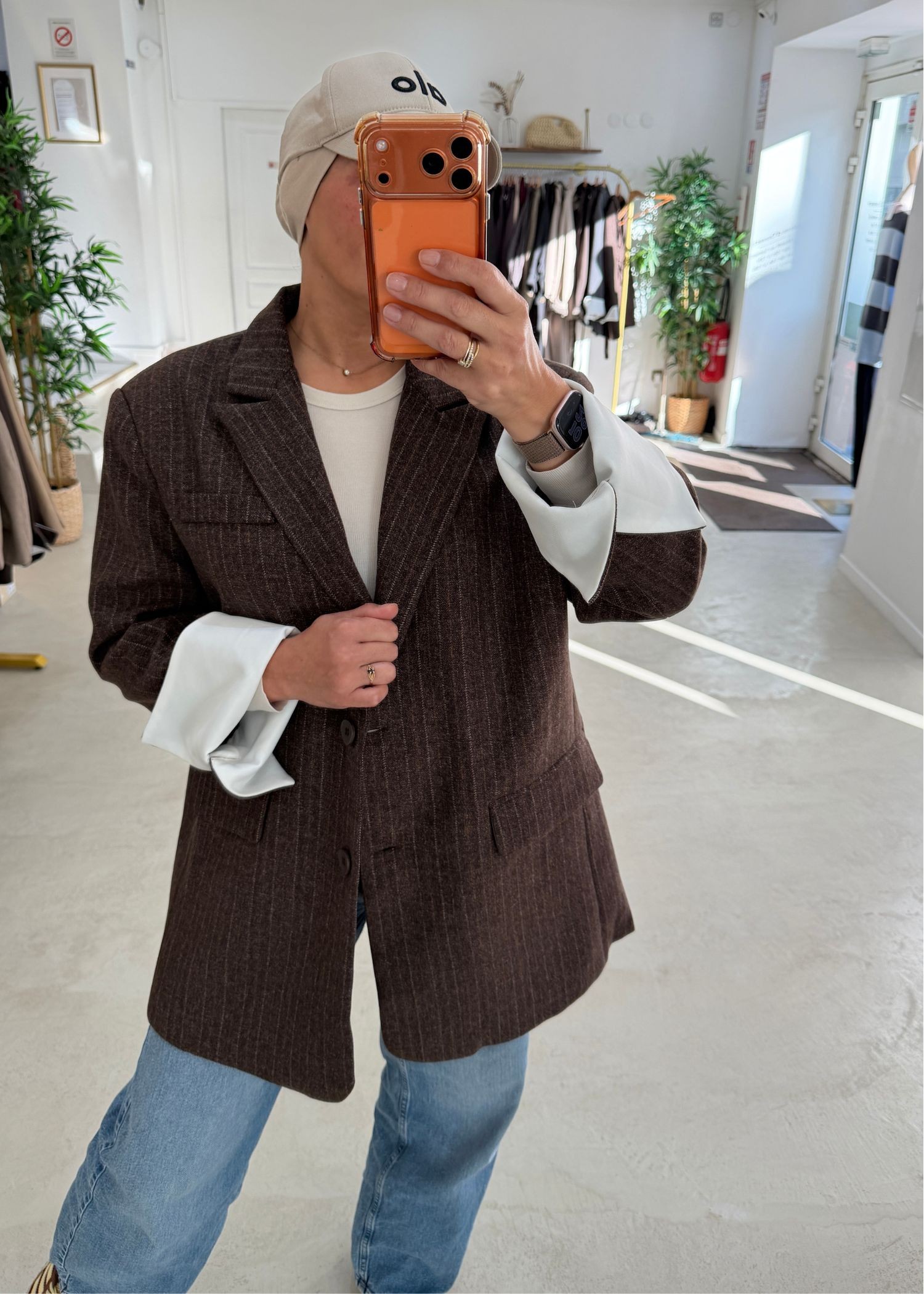 Blazer Oxford à rayure choco