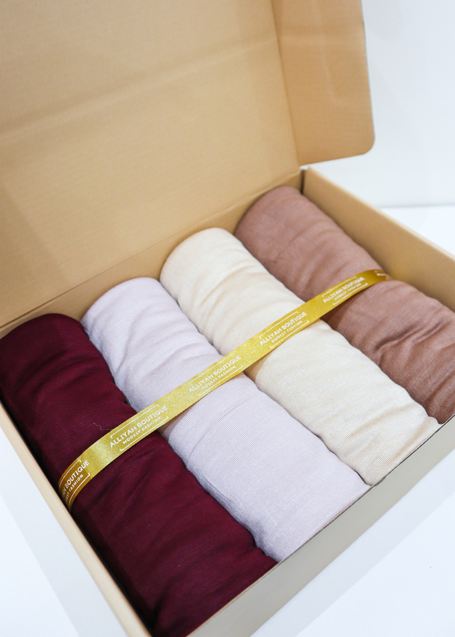Box hijab jersey tons bordeaux/rose
