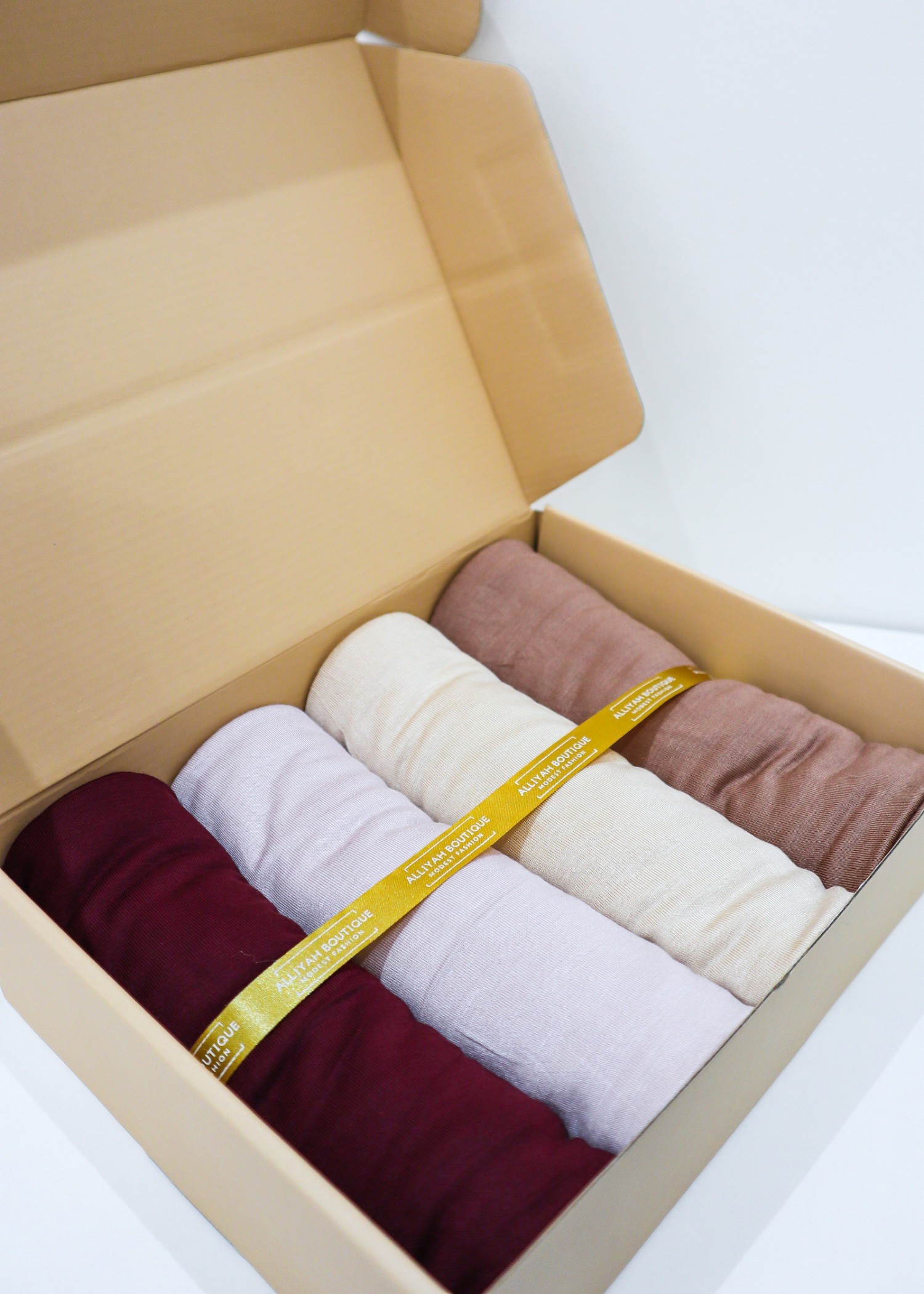 Box hijab jersey tons bordeaux/rose