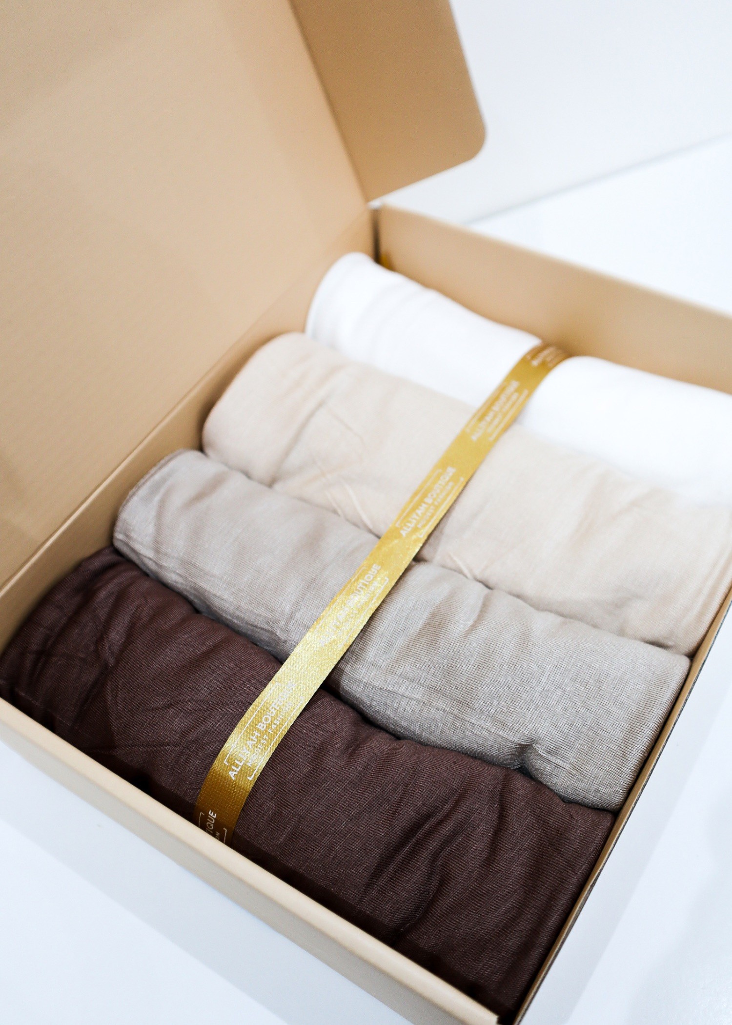 Box hijab jersey tons choco/nude Box hijab jersey tons choco/nude
