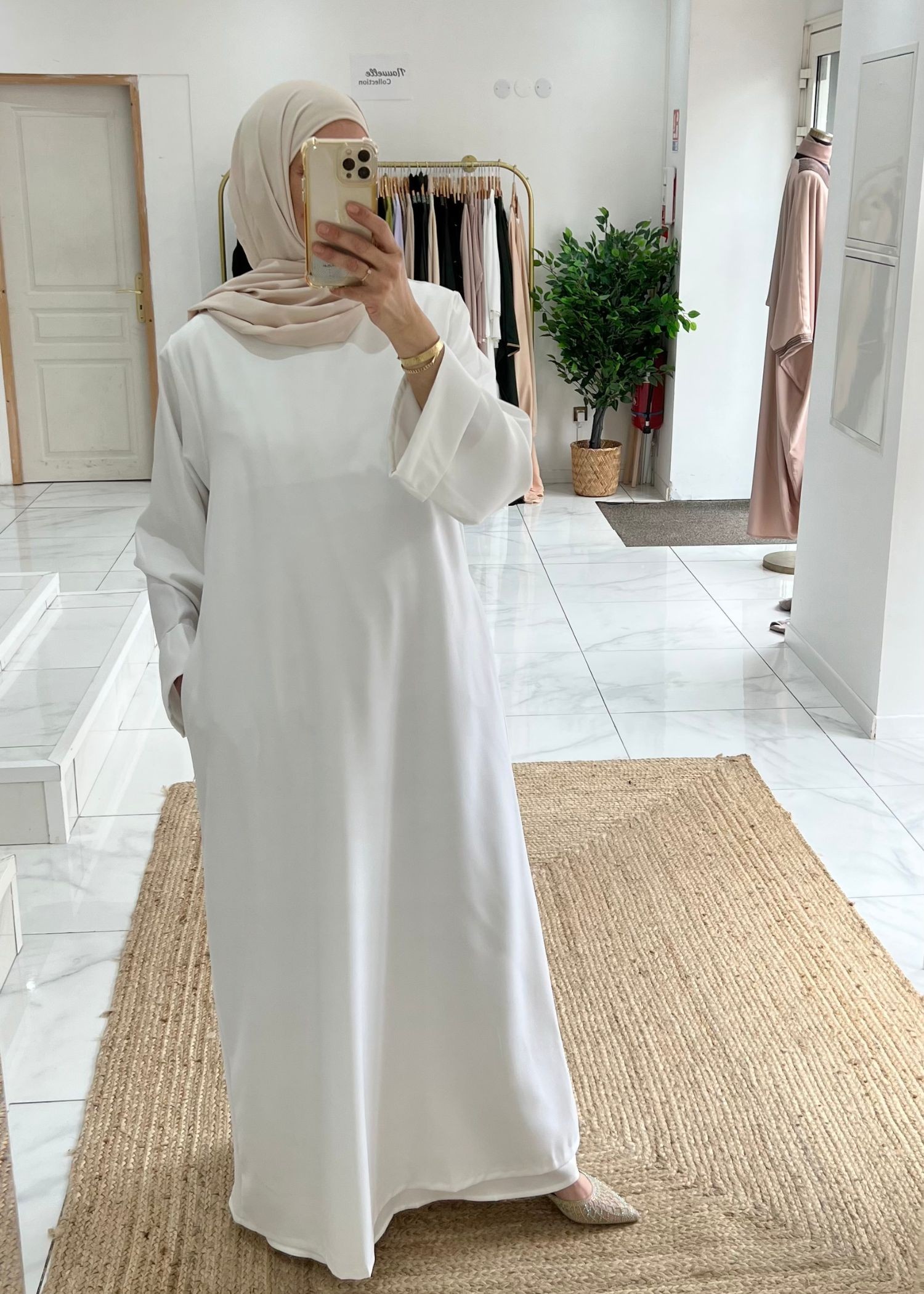Abaya basic blanche Abaya basic blanche