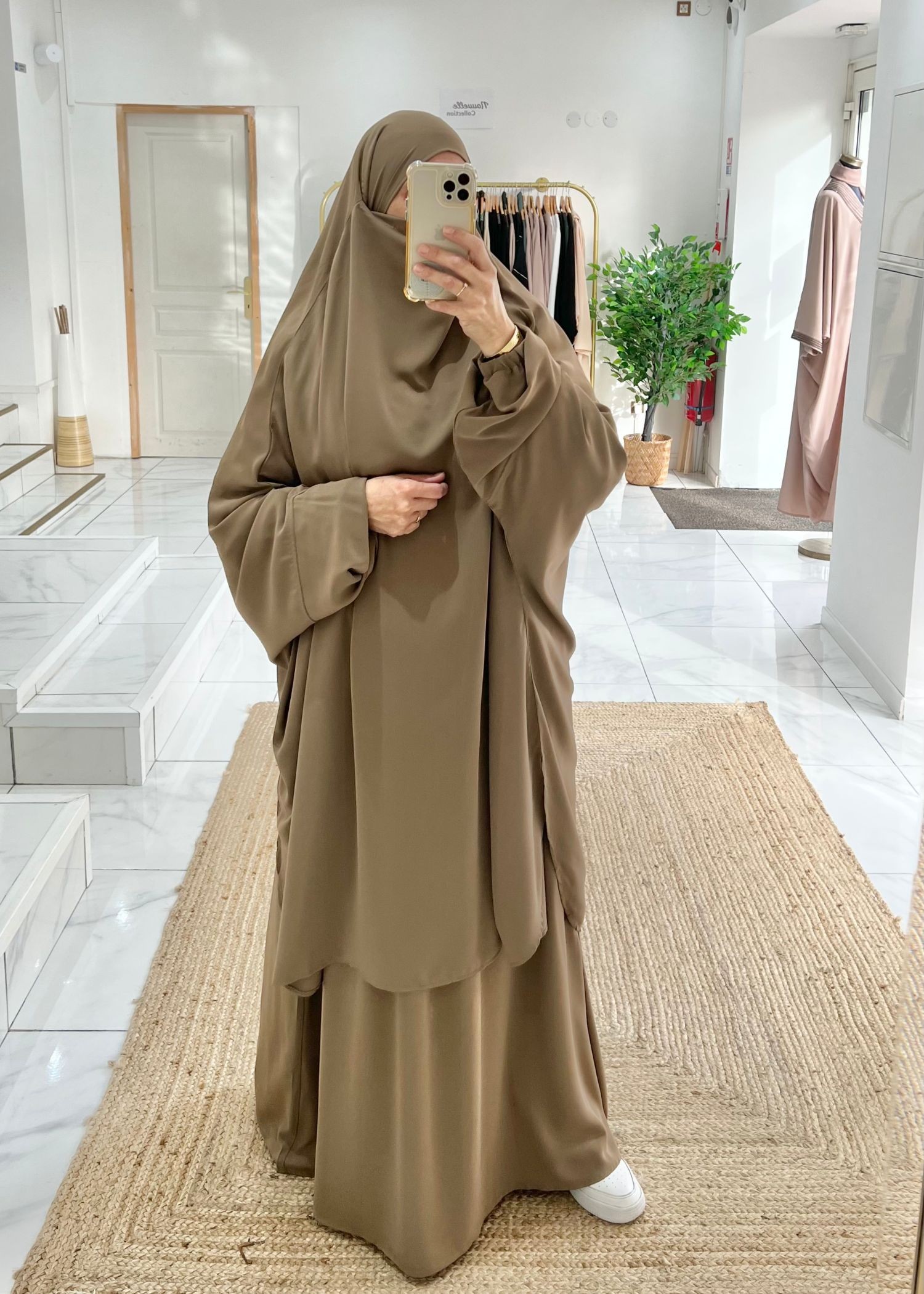 Jilbeb jupe soie de médine taupe