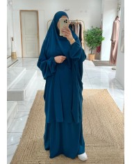 Jilbeb jupe soie de médine bleu canard