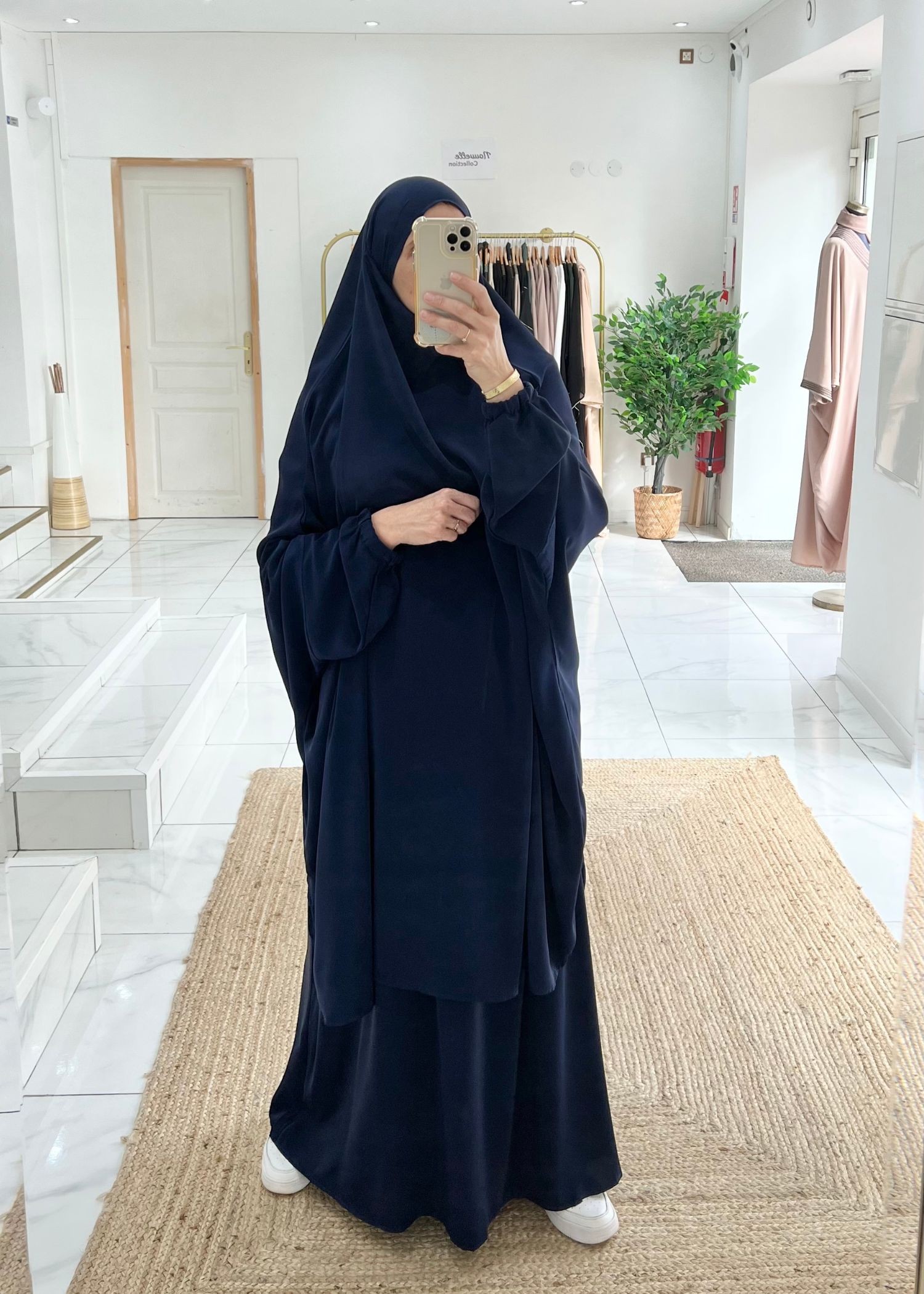 Jilbeb jupe soie de médine bleu marine