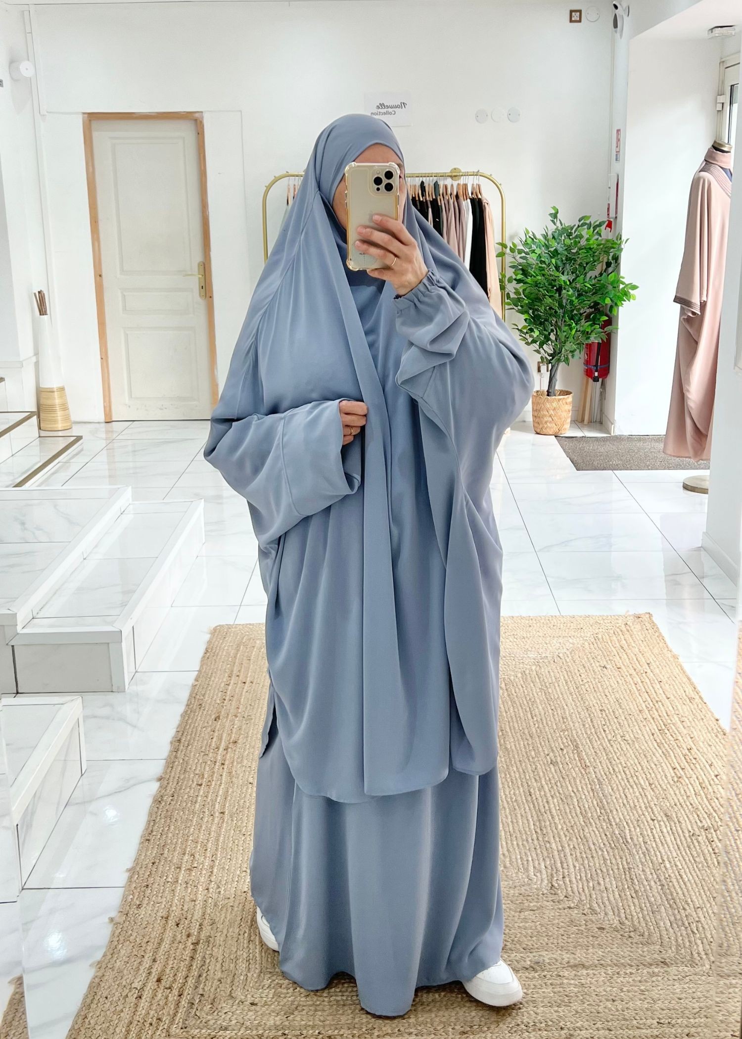 Jilbeb jupe soie de médine bleu