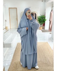 Jilbeb jupe soie de médine bleu canard