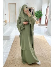 Jilbeb jupe soie de médine vert olive