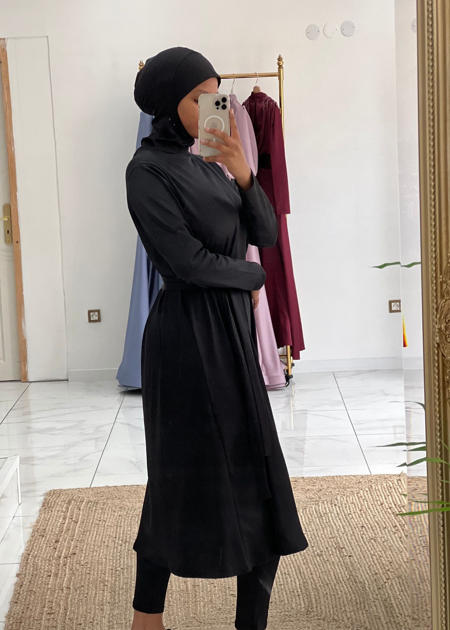 Burkini long 5 pièces  noir Burkini long 5 pièces  noir
