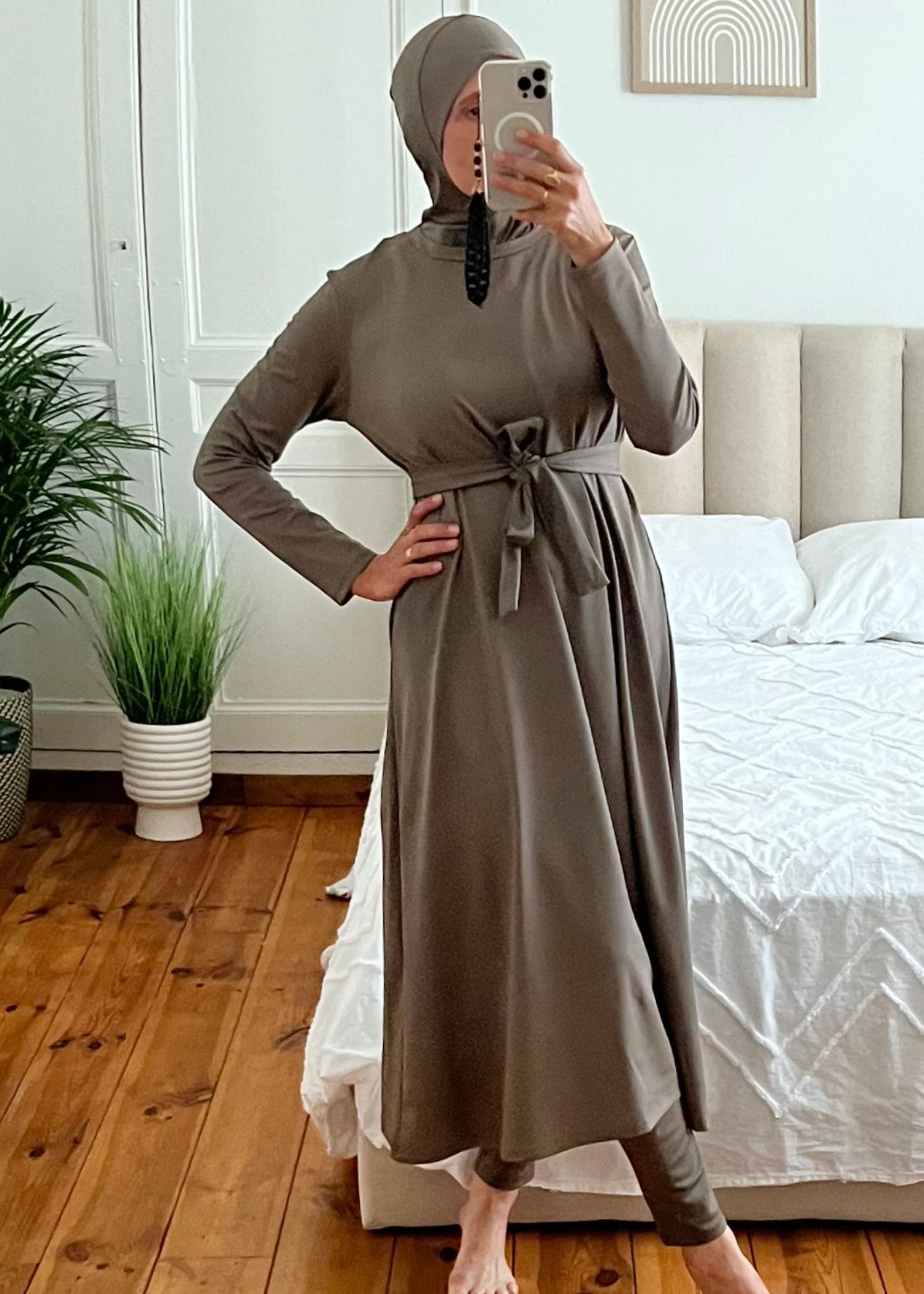 Burkini long 5 pièces  taupe Burkini long 5 pièces  taupe