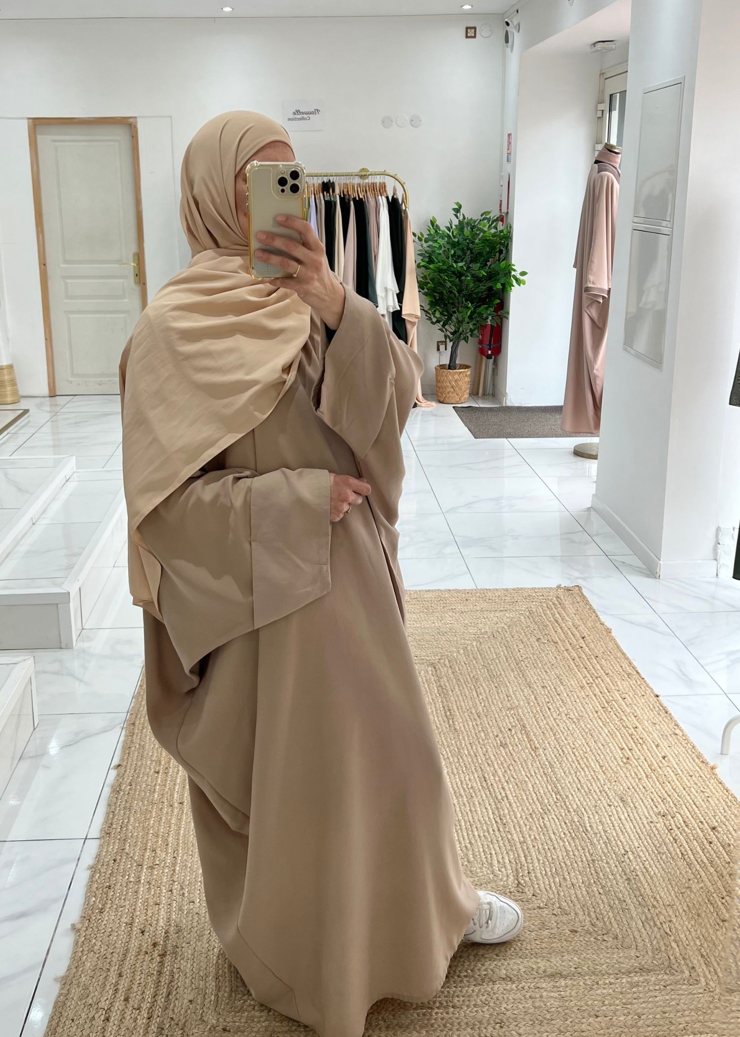 Abaya kenza beige cendré Tall