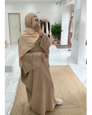 Abaya kenza beige cendré Tall