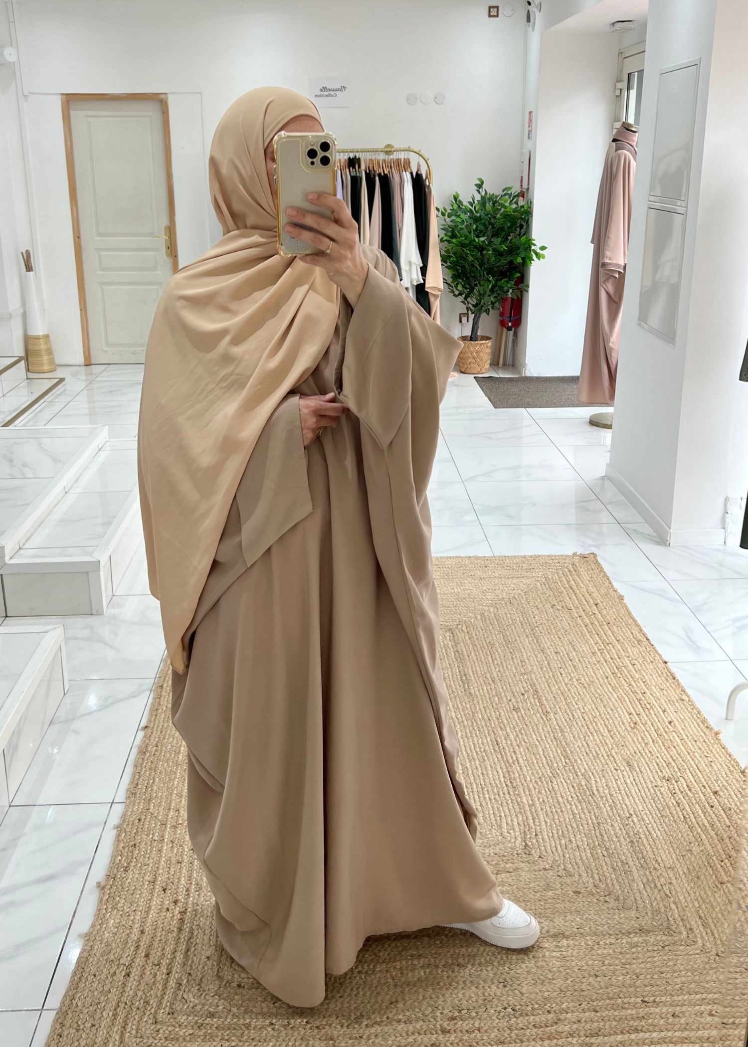 Abaya kenza beige cendré Tall Abaya kenza beige cendré Tall