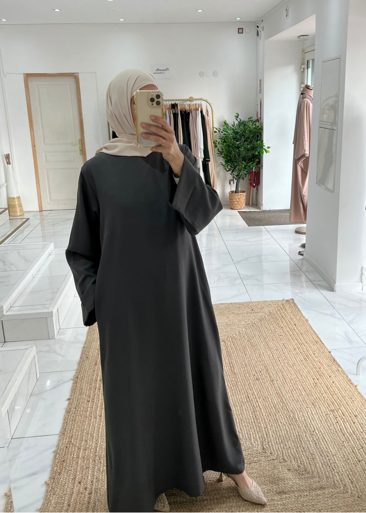 Abaya basic gris foncé Tall