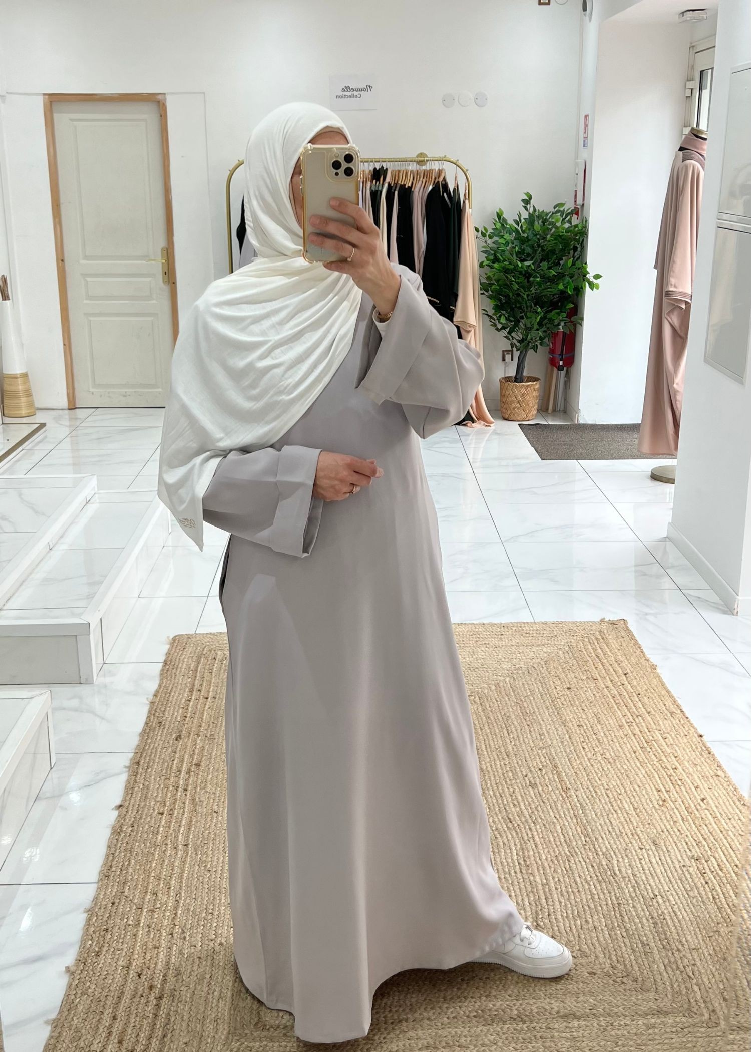 Abaya basic gris clair Tall