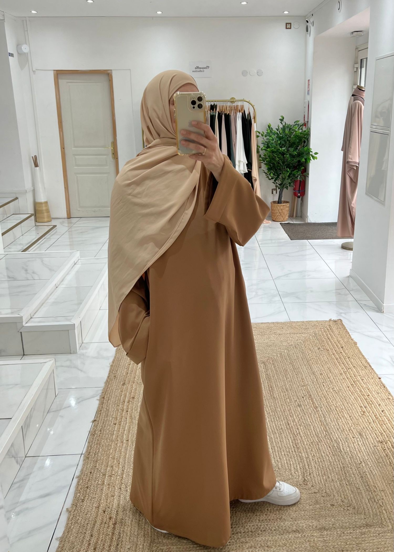 Abaya basic camel Tall