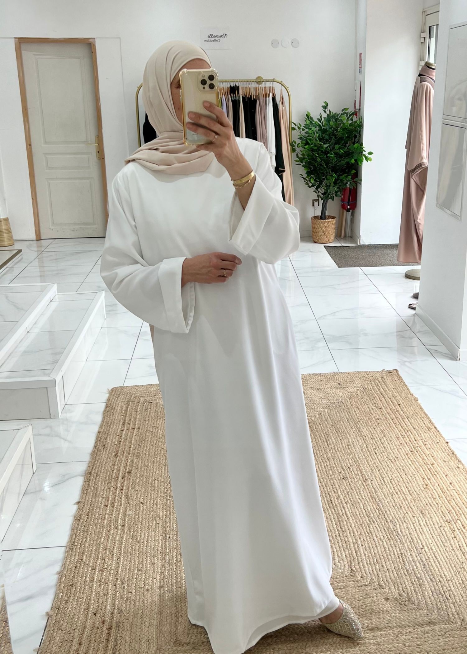 Abaya basic blanche Tall
